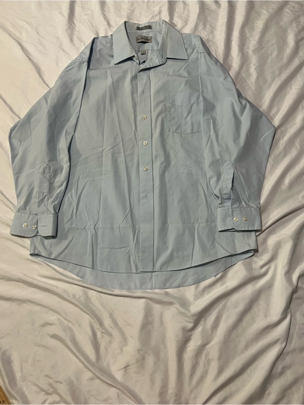David Taylor Light Blue Men’s Dress Shirt - Spread Collar - Picture 2 of 7